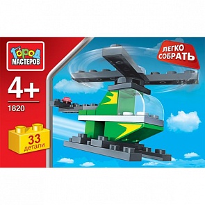 Конструктор Вертолёт из серии Легко собрать, 33 детали (Город Мастеров, AA-1820-Rsim)